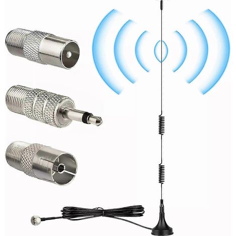 Antenne radio numérique DAB/UKW FM 7 dBi 25-26 pouces avec câble de 3 m et base magnétique pour radio numérique (1/4)