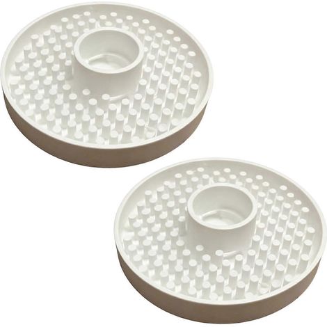 Ensemble d'abreuvoirs pour oiseaux, 2 pièces en plastique avec filetage central pour nichoirs, pour un usage quotidien, blanc.-AquaForge (1/2)
