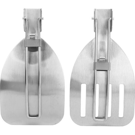 Set mit 2 faltbaren Spateln aus Edelstahl 304, tragbare Kochlöffel für Picknicks im Freien (1/5)