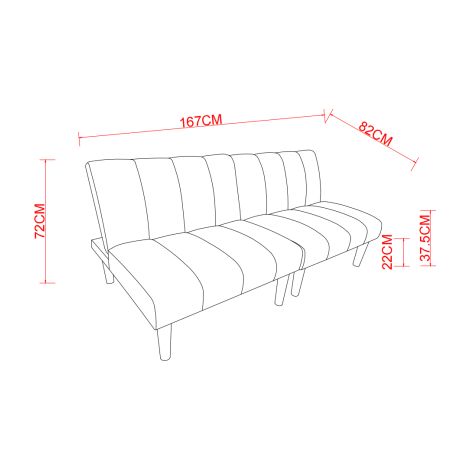 Canapé-lit double convertible avec dossier inclinable trois positions. Cette solution de couchage compacte et pratique est idéale pour le salon et le bureau. Un lit d'appoint moderne, conçu pour les p (1/4)