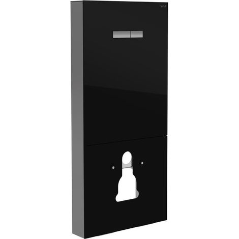 Vitrus bâti-support design pour WC suspendus avec plaque de commande, verre de sécurité, noir (870-5761-01)