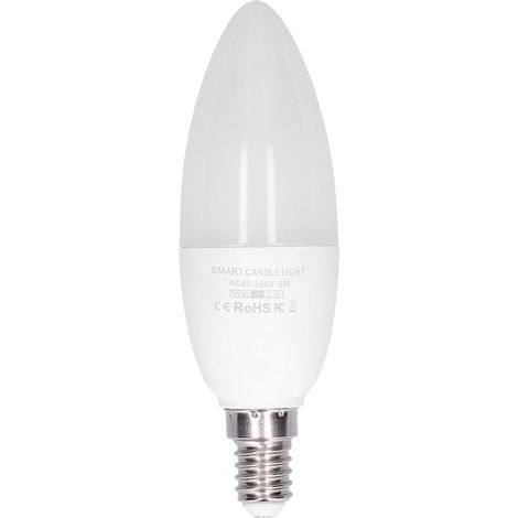Ampoule LED intelligente WiFi E14, blanc froid 85-265V, compatible Tuya, contrôle à distance via application, éclairage domestique lumineux.