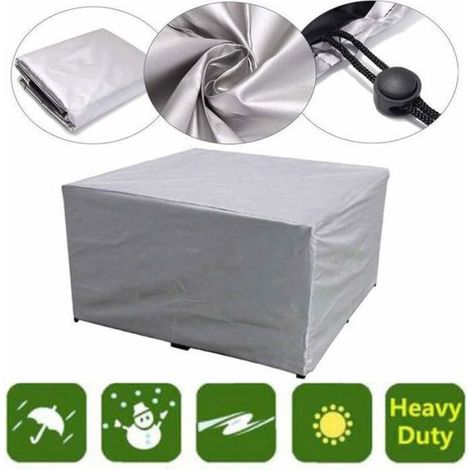 Housse Pour Mobilier De Jardin - Polyester 210D Oxford Impermeable - Anti-Neige Anti-UV Anti-Poussiere - 140x140x140 Cm - Gris - 1 Piece (1/5)