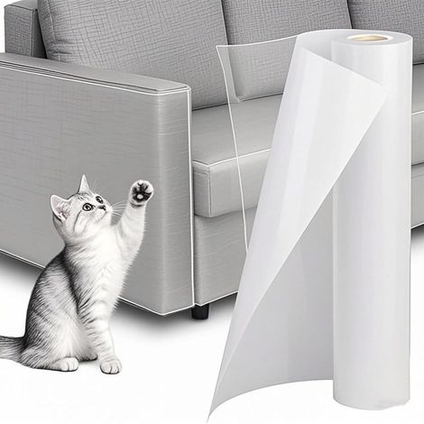 Protection anti-griffures de chat pour meubles, grande protection avec ruban adhésif épais résistant aux griffures, convient aux meubles, canapés, portes, murs et coins, 600 x 40 cm (1/5)