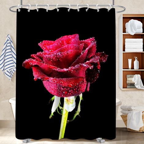 Kit rideau de douche en polyester 180x180 souple rideau imperméable pour nouvelle déco pour la rentrée (1/5)