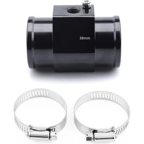 Tube de raccordement en aluminium pour température d'eau, manomètre, tube de raccordement pour thermomètre, radiateur, clip adaptateur pour capteur, noir, 38 mm (1/5)