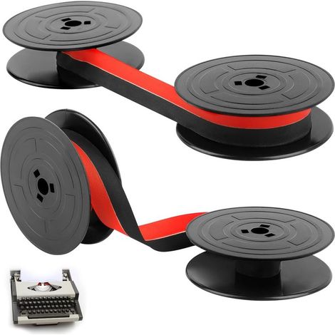 2-pack GR4 typewriter ribbon, twin pack typewriter ribbon, nylon typewriter ribbon, compatible with classic typewriter models, 8 meters each, black & red (1/5)