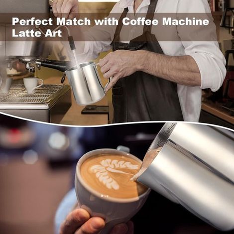 Montalatte per caffè - Tazza in acciaio inox da 600 ml per cappuccino, latte macchiato ed espresso (1/4)