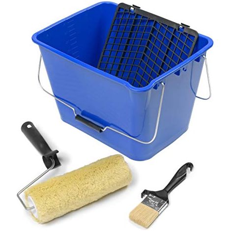 TECNO PRODIST Kit Piscinas de Tecno Prodist – Rodillo de Felpón con Cubeta, Rejilla y Brocha - Especial para Piscinas y Piedra de Coronación