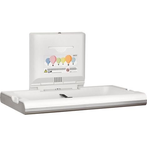 MEDICLINICS CP0016HCS-I Cambiapañales Horizontal para Pared Blanco Acero Inox Satinado Aditivo Antibacteriano e Ionizador - ref: CP0016HCS-I