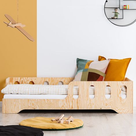 Letto 90x190 ingresso sinistro con rete a doghe inclusa Estelle Bois (1/4)