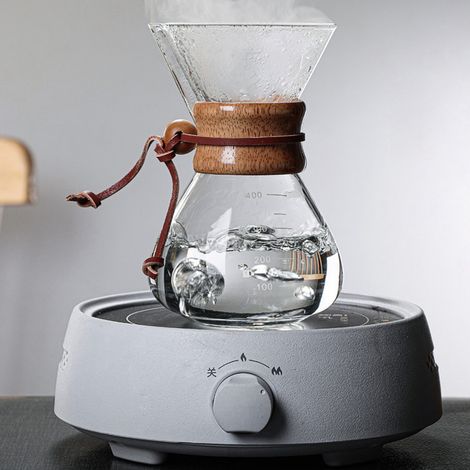 Hochtemperaturbeständige Filterkaffeemaschine aus Borosilikatglas, 400 ml, mit integriertem Filter. (1/5)