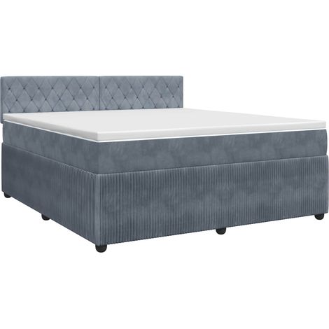 Maison Exclusive - Letto box spring con materasso Grigio Scuro 160 x 200 cm (1/5)
