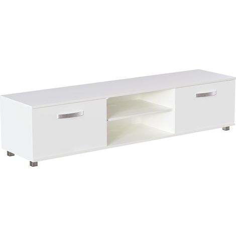 Cosmo TV Cabinet Stand 2 Door Modern High Gloss Cabinet Unit, 160cm-White
