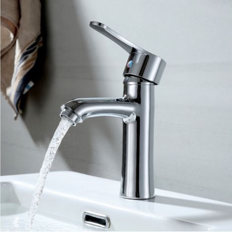 Countertop washbasin, household rotating single-hole faucet, hot and cold water faucet, bathroom vanity, toilet mixing valve -- Roman electroplated model