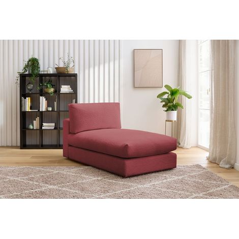 BOBOCHIC - Méridienne pour canapé modulable PARIS tissu bouclette Rouge (1/5)