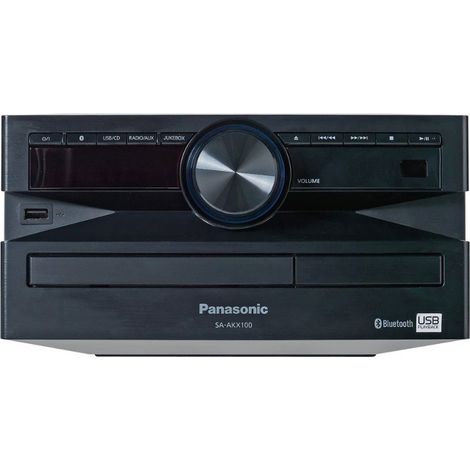 Panasonic SCUX100EK Home Audio Mini System Micro System (USB, Bluetooth, finition mate, stéréo, MAX JukeBox, 300 W, De 2-Way, DJ, Subwoofers De 13 cm) Couleur Noir