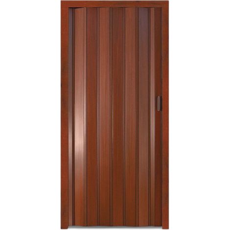 Porta a soffietto in PVC con apertura laterale e chiusura magnetica -  Mogano