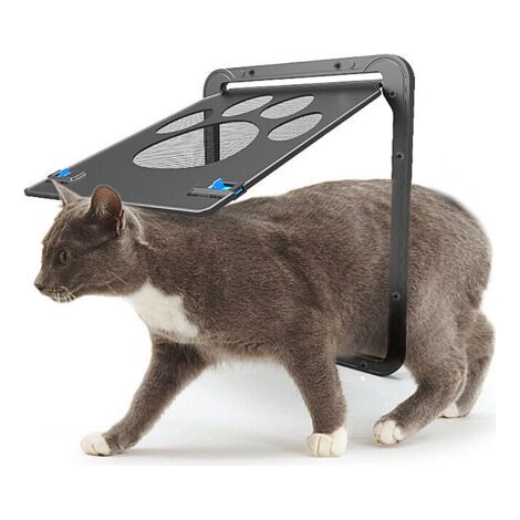 Chatiere pour Moustiquaire Facile à Installer La Liberté de Chat Verrouillable Moustiquaire de Porte pour Petit/Moyen Chat/Chien (1/5)