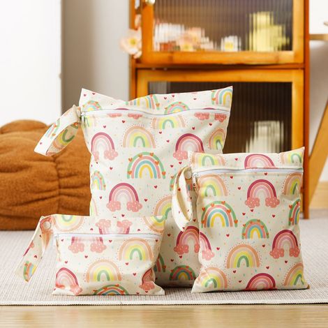 set di 3 borse, un set di tre borse da bagno bagnate, pannolini, impermeabile, borsa per la biancheria, borsa da viaggio per la biancheria, impermeabile, borsa per la piscina.