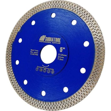 Marbre scie lame diamant porcelaine carrelage céramique disque de coupe à sec outil bleu filet tranche 125mm