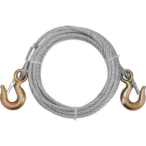 Câble de treuil 6m X 8mm avec Crochet de Remorquage aux Deux Extrémités, Câble de Treuil Robust pour Dépanneuse, Véhicule Tout Terrain, Grue, SUV (1/5)