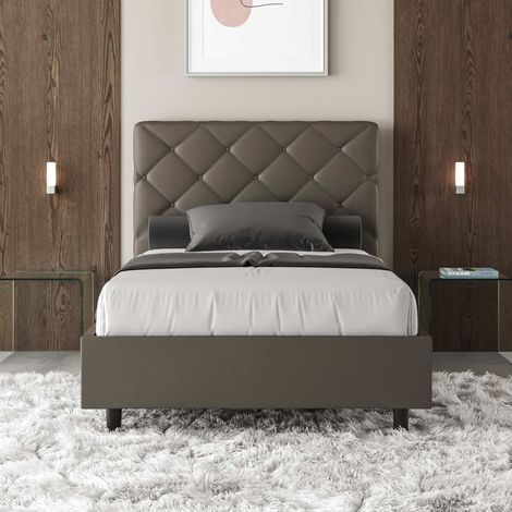 Letto 1 piazza e mezza PRIYA Cappuccino con rete contenitore 120x190 (1/5)