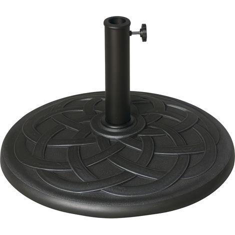 Base per ombrellone, peso rotondo in resina, effetto ghisa, motivo a rosetta, diametro 54,5 cm, peso netto 19 kg