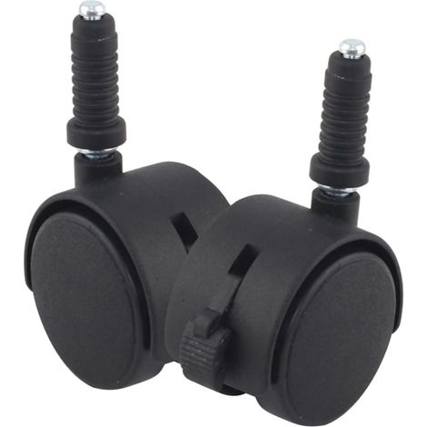 de 2 roulettes pivotantes avec frein pour chaise de bureau