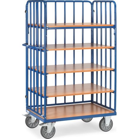 Fetra Etagenwagen mit 5 Böden,Längswand und Streben 1000x600mm (1/2)