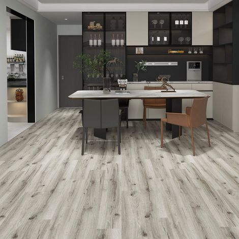 SPC Klick-Vinyl Corvin Designboden Breitdiele Eiche Markant Silbergrau Inkl. Trittschalldämmung Paket 8 Dielen (2,225 m²) (1/5)
