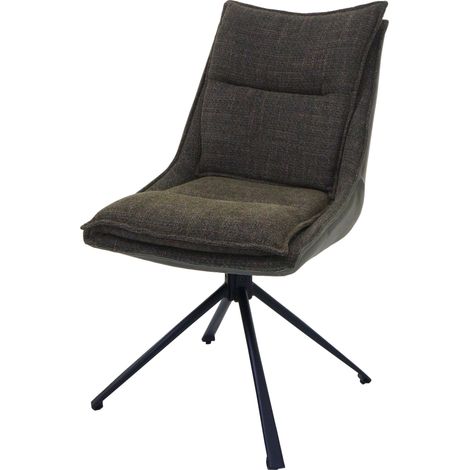 Chaise de salle à manger HWC-N71, chaise de cuisine, pivotante, tissu / textile (420g/m2) (1/2)