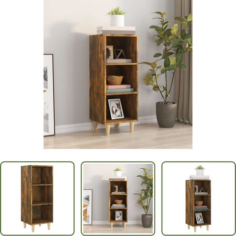 vidaXL Holzwerkstoff - Sideboard Räuchereiche 34,5x32,5x90 cm Holzwerkstoff (1/5)