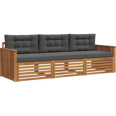 vidaXL Outdoor Sofa Set 3 pcs Natural and Anthracite (1/5)