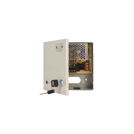 Alimentation pour système de vidéosurveillance 4 canaux 12 V avec fusible 3 A, boîtier métallique verrouillable, 110 V/220 V (1/5)