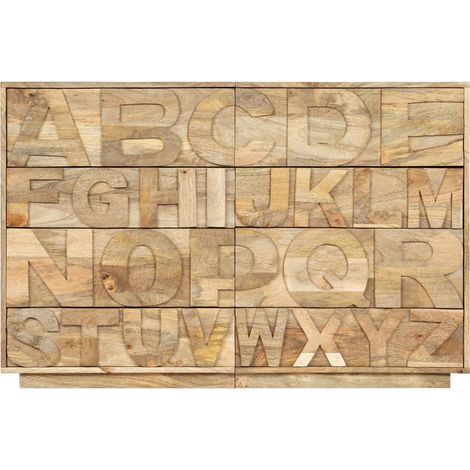 Maison Exclusive - Mobile Alfabeto 6 Cassetti 120x35x79 cm in Legno Massello Mango (1/5)