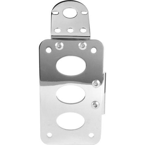 Support de plaque d'immatriculation moto, support de feu arrière latéral, cadre en alliage d'aluminium argenté (1/5)