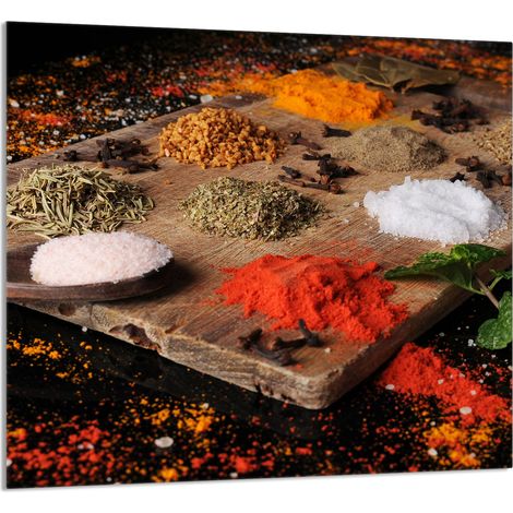 PANEL DE VIDRIO PARA COCINA 65x60 Especias (1/5)