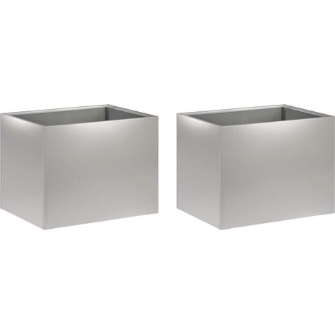 Cache-pot de jardin 2 pc Argenté 40 x 30 x 30 cm vidaXL