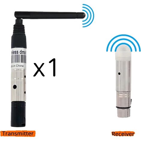 Receptor/transmisor inalámbrico DMX512, transmisión de señal en tiempo real, alcance de 300 m, transmisor/receptor, enchufe EU-a (1/2)