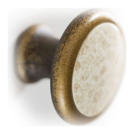 Pomello Anticato per mobili effetto bronzo diametro 35 mm in PVC