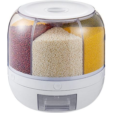 Rice Dispenser, Rotating Cereal Dispenser, Household Rice Container Storage, Dry Food Storage (1/5)