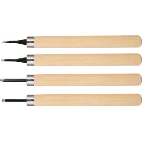 Ensemble d'outils de sculpture sur bois comprenant un affûteur manuel 4 pièces et un tampon en caoutchouc (2) (1/5)
