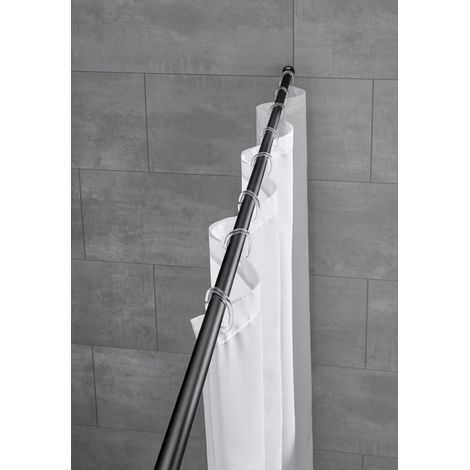 Kleine Wolke Federstange für Duschvorhang 75 - 125 cm / Ø 21 mm schwarz