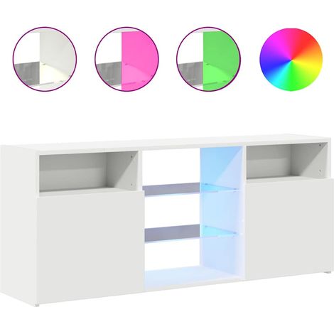 vidaXL Mueble para TV con luces LED blanco 120x30x50 cm (1/2)
