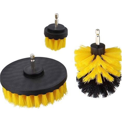 Lot de 5 brosses de nettoyage électriques à poils longs avec embout extensible. Kit de brosses universelles pour joints, sols, baignoires, douches et carrelages. (1/5)