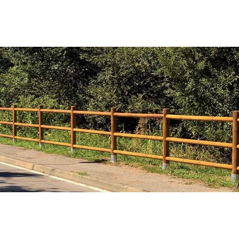 RECINZIONE STACCIONATA 20 MTL 3 FORI CON PALI LEGNO PINO NORDICO IMPREGNATO