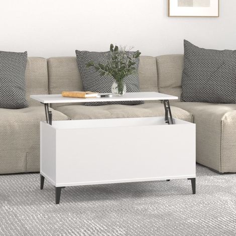 Table Basse de Salon Élégante,Table Canapé Blanc 90x44,5x45 cm Bois d'ingénierie -FR84831 (1/5)