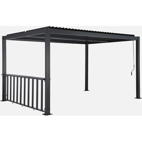Pérgola bioclimática de aluminio y acero 3x4m + bar 3m
