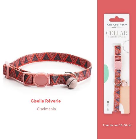 Collier pour chat avec clochette - Sécurité anti-étranglement - Couleurs tendance - Convient aux chats ayant un tour de cou de 15 à 30 cm